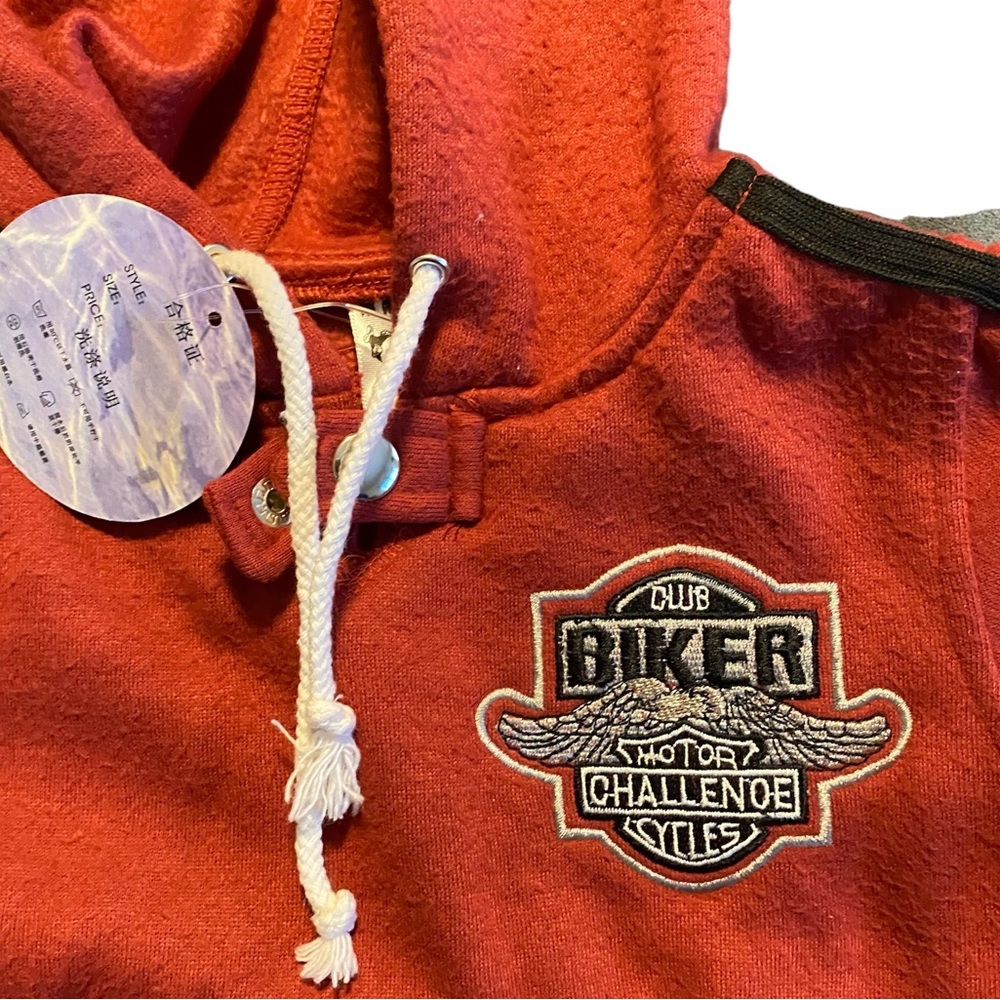 Toddler Boy Hoodie Biker New with Tag Orange Color